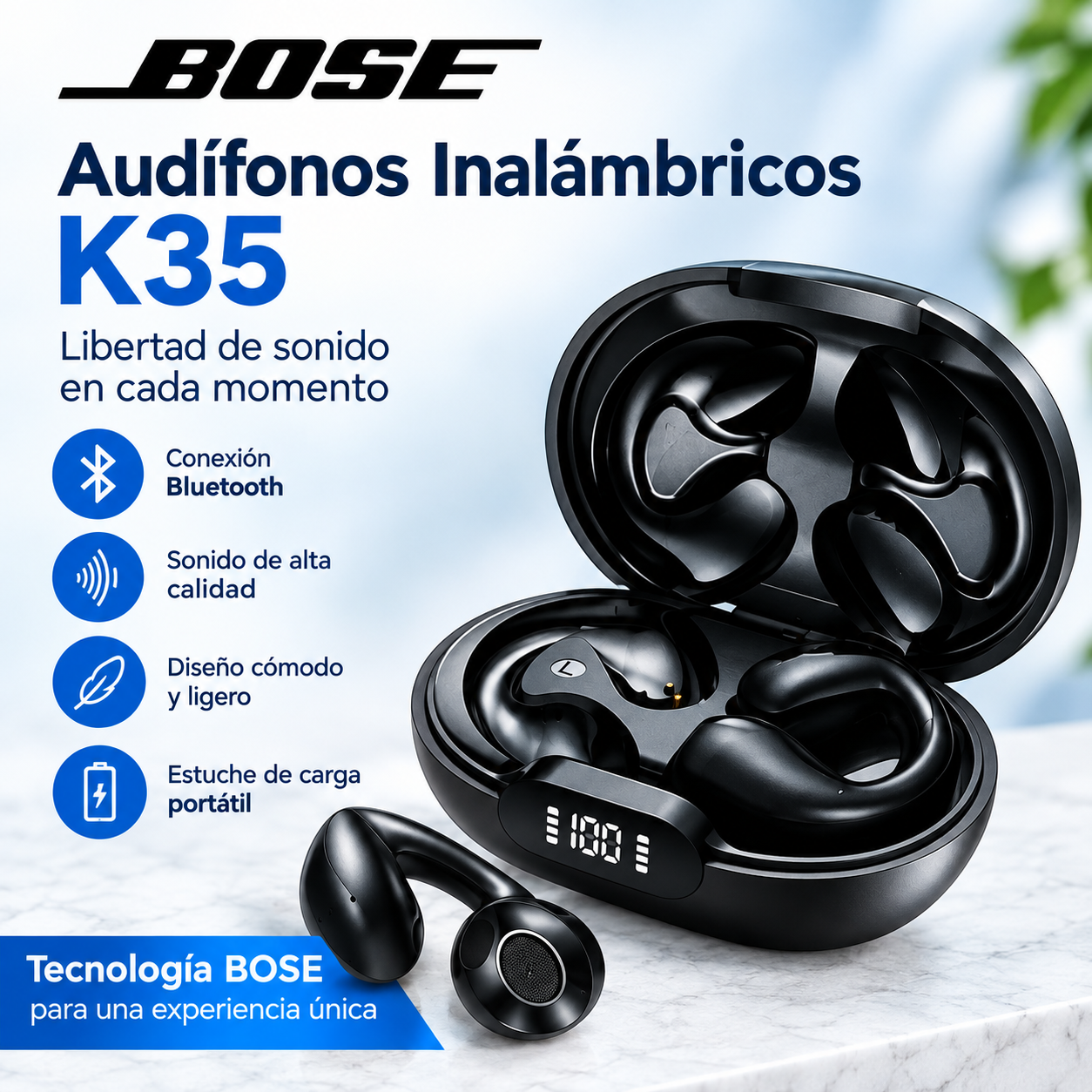 Audífonos Inalámbricos K35 Bluetooth