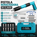 Pistola Remachadora de Clavos + Estuche con Guantes+Gafas Protectoras+Clavos Regalo 🎁